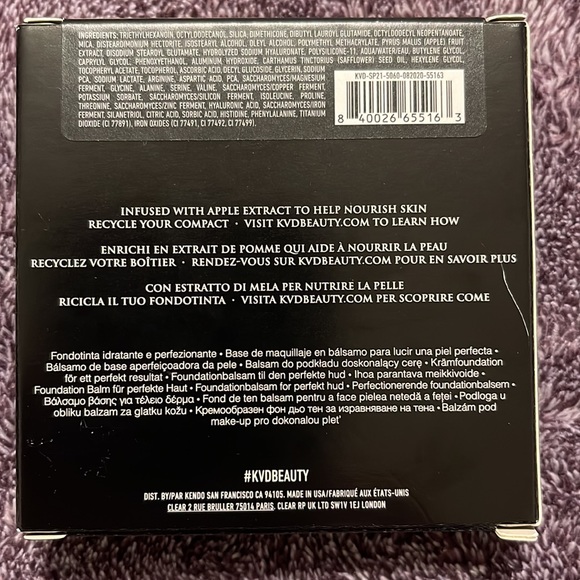 KVD Good Apple Light 002 Skin-Perfecting Hydrating Foundation Balm - Picture 6 of 7